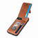 iPhone 14 Pro Max Carbon Fiber Vertical Flip Zipper Phone Case - Brown