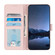 iPhone 14 Pro Max Cat Rat Embossed Pattern RFID PU Phone Case with Wrist Strap - Pink