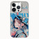 iPhone 14 Pro Max Chinese Ancient Style Electroplated Lens Ring PC Hybrid TPU Phone Case - Girl with Blue Hat