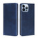 iPhone 14 Pro Max Cow Texture Magnetic Leather Phone Case - Blue
