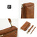 iPhone 14 Pro Max Crossbody Multi-functional Zipper Wallet Leather Phone Case - Brown