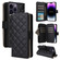 iPhone 14 Pro Max Crossbody Rhombic Zipper Tower Buckle Leather Phone Case with Lanyard - Black