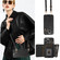 iPhone 14 Pro Max Crossbody Ring Wallet Leather Back Cover Phone Case - Black