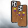 iPhone 14 Pro Max Crossbody Skin Card Bag Lanyard Phone Case - Brown
