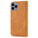 iPhone 14 Pro Max Cubic Grid Calf Texture Magnetic Closure Leather Phone Case - Yellow