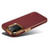 iPhone 14 Pro Max Denior Cowhide Leather Plating Phone Case - Red
