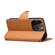 iPhone 14 Pro Max Denior Cowhide Texture Wallet Style Leather Phone Case - Khaki