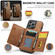iPhone 14 Pro Max DG.MING M5 Series Zip RFID Multi Card Detachable Leather Phone Case - Brown