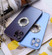 iPhone 14 Pro Max Diamond Frosted Glass PC Phone Case - Dark Blue