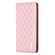 iPhone 14 Pro Max Diamond Lattice Magnetic Leather Flip Phone Case - Pink