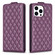 iPhone 14 Pro Max Diamond Lattice Vertical Flip Leather Phone Case - Dark Purple