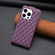 iPhone 14 Pro Max Diamond Lattice Vertical Flip Leather Phone Case - Dark Purple