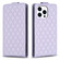 iPhone 14 Pro Max Diamond Lattice Vertical Flip Leather Phone Case - Purple
