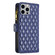 iPhone 14 Pro Max Diamond Lattice Zipper Wallet Leather Flip Phone Case - Blue