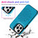 iPhone 14 Pro Max Double Buckle Mandala Leather Wallet Back Cover Phone Case - Blue