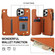 iPhone 14 Pro Max Double Flap Zipper RFID Leather Phone Case with Short Lanyard - Brown