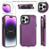 iPhone 14 Pro Max Double Flap Zipper RFID Leather Phone Case with Short Lanyard - Dark Purple