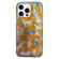 iPhone 14 Pro Max Double Layer IMD Pattern TPU Phone Case - Orange Cat