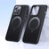 iPhone 14 Pro Max Double Ring MagSafe Holder Carbon Fiber Phone Case - Black