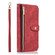 iPhone 14 Pro Max Dream 9-Card Wallet Zipper Bag Leather Phone Case - Red