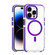 iPhone 14 Pro Max Dual-color MagSafe TPU Hybrid Clear PC Shockproof Phone Case - Purple