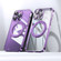 iPhone 14 Pro Max Electroplated 360 Degree Bracket MagSafe Magnetic Phone Case - Transparent Purple