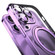 iPhone 14 Pro Max Electroplated 360 Degree Bracket MagSafe Magnetic Phone Case - Transparent Purple
