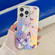 iPhone 14 Pro Max Electroplating Laser Butterfly Phone Case - White Purple Butterflies AB6
