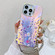 iPhone 14 Pro Max Electroplating Laser Flower Phone Case with Wrist Strap - Flower AH1