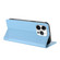 iPhone 14 Pro Max Embossed Multi-functional Wallet Retro Leather Phone Case - Light Blue