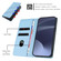 iPhone 14 Pro Max Embossed Multi-functional Wallet Retro Leather Phone Case - Light Blue