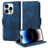 iPhone 14 Pro Max Embossed Rhombus Starry Leather Phone Case - Blue