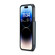 iPhone 14 Pro Max Fierre Shann Crazy Horse Card Holder Back Cover PU Phone Case - Blue