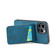 iPhone 14 Pro Max Fierre Shann Crazy Horse Card Holder Back Cover PU Phone Case - Blue