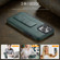 iPhone 14 Pro Max Fierre Shann Oil Wax Cow Leather Holder Back Phone Case - Green
