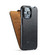 iPhone 14 Pro Max Fierre Shann Oil Wax Texture Vertical Flip PU Phone Case - Black