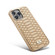 iPhone 14 Pro Max Fierre Shann Python Texture Electroplating PU Phone Case - White