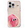 iPhone 14 Pro Max Fruit Pattern PC + TPU Transparent Phone Case - Pink Peach