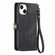 iPhone 14 Pro Max Geometric Zipper Wallet Side Buckle Leather Phone Case - Black