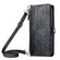 iPhone 14 Pro Max Geometric Zipper Wallet Side Buckle Leather Phone Case with Crossbody Lanyard - Black