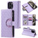 iPhone 14 Pro Max Glitter Lattice Zipper Wallet Leather Phone Case - Purple