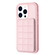iPhone 14 Pro Max Grid Card Slot Holder Phone Case - Pink