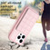 iPhone 14 Pro Max Grid Card Slot Holder Phone Case - Pink