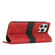 iPhone 14 Pro Max Grid Stitching Leather Phone Case with Lanyard - Red