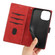 iPhone 14 Pro Max Grid Stitching Leather Phone Case with Lanyard - Red