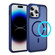 iPhone 14 Pro Max Hardware Lens Protection MagSafe Magnetic PC Hybrid TPU Phone Case - Blue