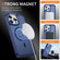 iPhone 14 Pro Max Hardware Lens Protection MagSafe Magnetic PC Hybrid TPU Phone Case - Blue