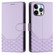 iPhone 14 Pro Max Honeycomb Embossing RFID Leather Phone Case - Light Purple