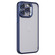 iPhone 14 Pro Max Invisible Lens Holder PC + TPU Frosted Phone Case - Dark Blue