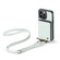 iPhone 14 Pro Max JEEHOOD C22 Series Zipper Wallet Phone Case with Long and Short Lanyard - White